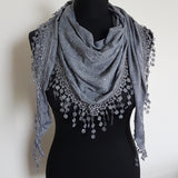 Grey summer triangle scarf