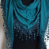 Teal summer triangle scarf