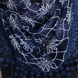 Blue sunflowers triangle scarf