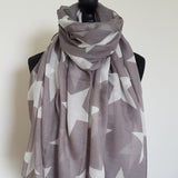 Grey scarf with white stars