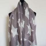Grey scarf with white stars