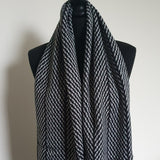 Zigzag Knitted Tassel Scarf