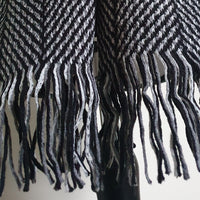 Zigzag Knitted Tassel Scarf