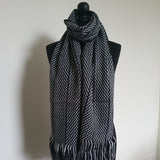 Zigzag Knitted Tassel Scarf