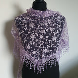 Lilac floral glitter triangle scarf