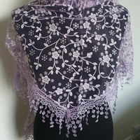Lilac floral glitter triangle scarf