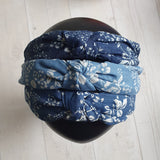 Three Denim Floral Alice Bands