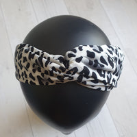 Grey animal print bandeau head band