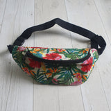 Cream Tropical Flamingo Waist Bag