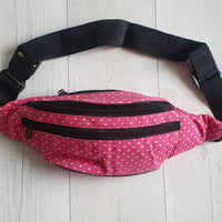 Polka dot pink waist bum bag