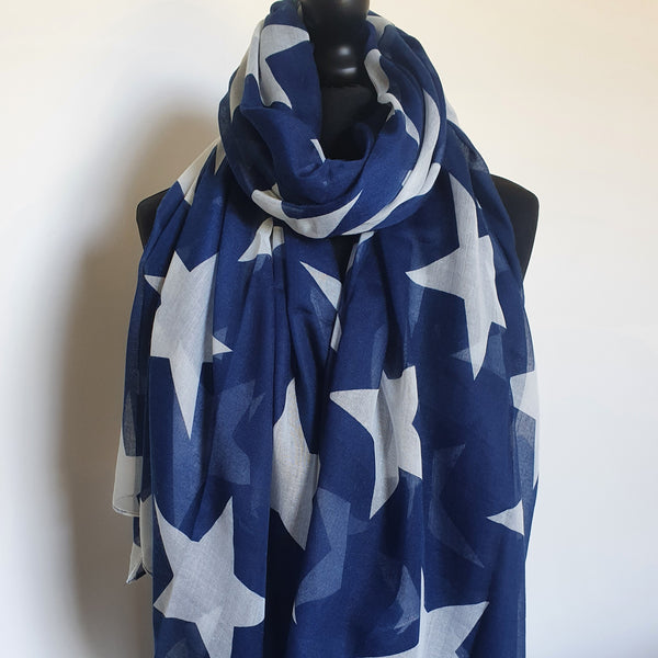 Blue & white star scarf
