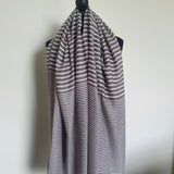 Grey & White Stripe Coastal Scarf