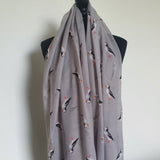 Grey Puffin Scarf