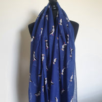 Blue puffin scarf