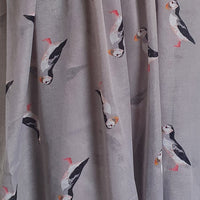 Grey Puffin Scarf