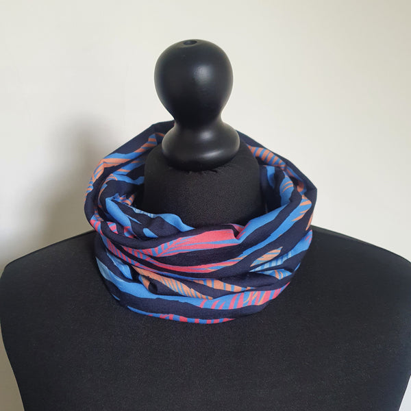 Colourful zebra print snood
