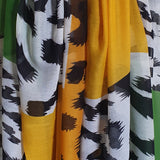 Green & mustard leopard print scarf