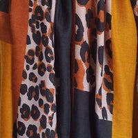 Mustard leopard print scarf