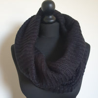 Black cable knit infinity scarf