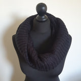Black cable knit infinity scarf