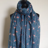 Blue robin scarf