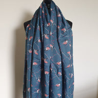 Blue robin scarf