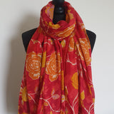 Red cornish rose scarf