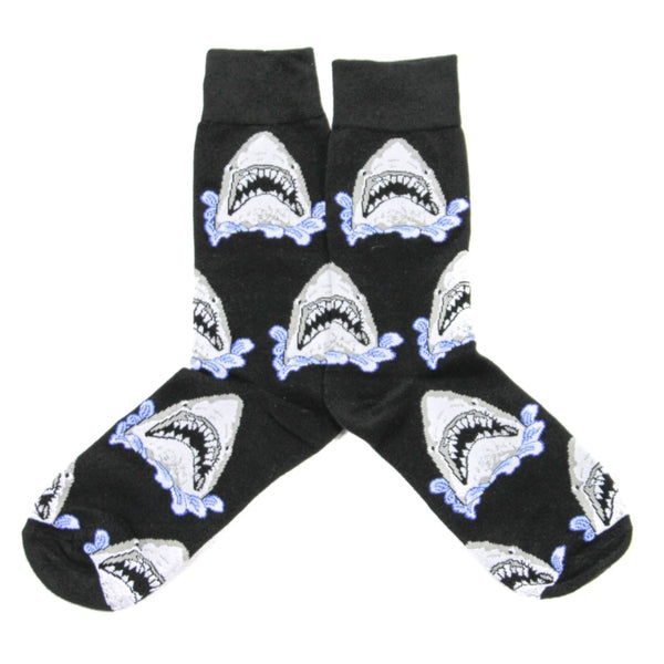 Sharks on a black soft socks