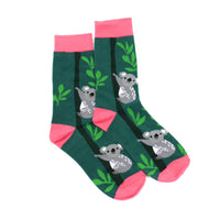 Koalas on a green soft sock