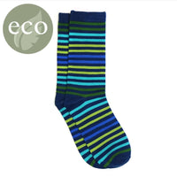 Mens Blue & Green Stripe Socks