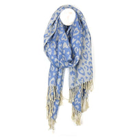 Ocean Blue & Grey Reversible Heart Scarf