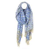Ocean Blue & Grey Reversible Heart Scarf