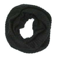 Black cable knit infinity scarf