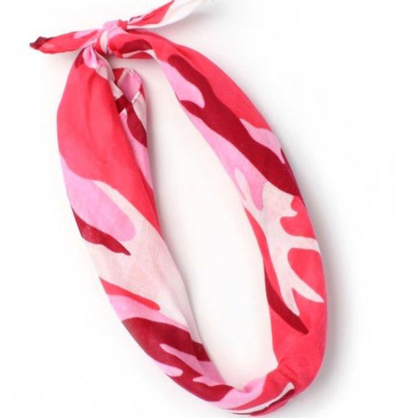 Pink camo bandana neckerchief 